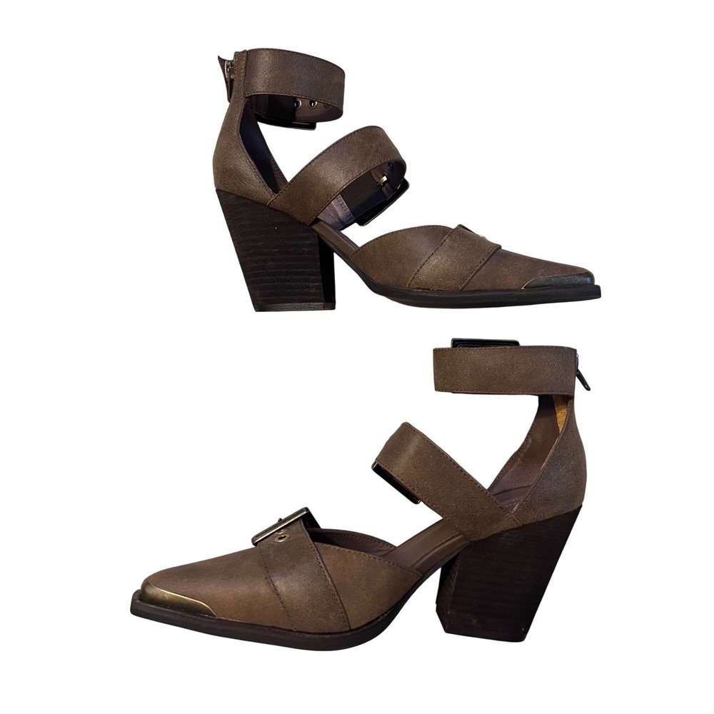 NEW‎ Jeffrey Campbell Free People Hendrix Heels Oiled Brown Size 7 - Picture 5 of 10